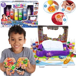 Aqua Gelz Großes Kreativ-Set AquaPark 3D-Tierfiguren 6 Gel-Farben