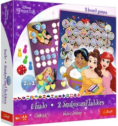 Brettspiel 2in1 Chinesisch + Schlangen und Leitern Disney Pincess