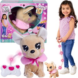 Chi Chi Love Interactive Chihuahua Loomy Dog mit Fernbedienung Sound Luminous leash 18 cm 3+