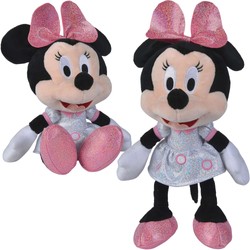 Disney Maskotka Glänzender Plüsch Platin Minnie Maus// Minnie Mouse 25 cm 100 Disney