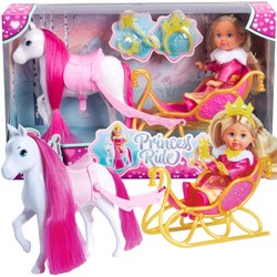 Evi Love Princess ride kleines Set Puppe in Kutsche Pferd + Zubehör