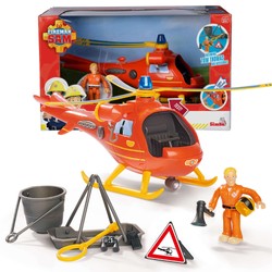 Feuerwehrmann Sam Hubschrauber Wallby Set, Tom Thomas Figur + Zubehör
