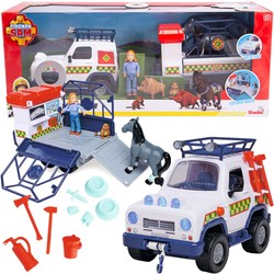 Feuerwehrmann Sam Veterinary Rescue Kit Figur Geländewagen mit Anhänger Tiere + Zubehör Licht