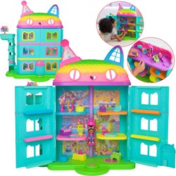 Gabi's Cat House Großes Regenbogenhaus mit Aufzug und Gabby's Celebration Dollhouse mit Sound 60 cm