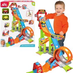 Große Garage Car Track Set mit Launcher und ABC-Schleife + 2 Cars