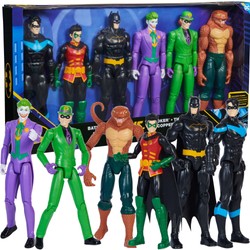 Großes 6-in-1 DC Comics Großfiguren-Set Batman, Robin, Nightwing, Joker, Riddler, Copperhead 28 cm 3+