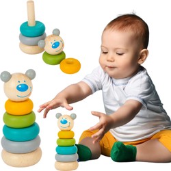 Holzturm Teddybär Puzzle Pyramide Montessori Small Foot