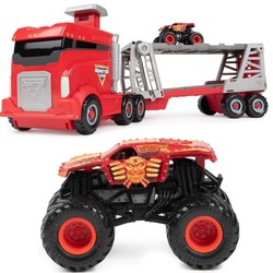 Monster Jam Set mit Transporter und Launch n' Go Hauler Max-D Fahrzeug