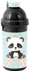 Paso School Bidon schwarz und türkis mit Panda 550ml