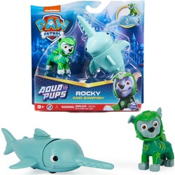 Paw Patrol Aqua Pups Set Rocky Figur und Sägefisch