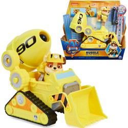 Paw Patrol Rubble Deluxe Bulldozer Buddel Bulldozer Baufahrzeug mit Raketenwerfer + Figur Die Movie der Kinofilm