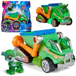 Paw Patrol The Mighty Kinofilm Großes Set Figur Rocky grünes Cars Recyclingfahrzeug Licht Sound