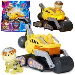 Paw Patrol The Movie 2 Set Figur Rubble Hund Fahrzeug gelb Cars Rollo Licht Sound