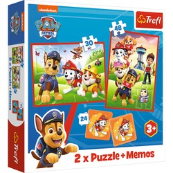 Puzzle 2in1 + Memory Paw Patrol in Aktion Trefl 3+