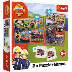 Puzzle 2in1 + Memory Team Feuerwehrmann Sam Trefl 3+