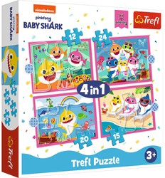 Puzzle 4in1 Baby Hai Familie Trefl 