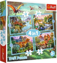 Puzzle 4in1 Einzigartige Dinosaurier 71 Teile