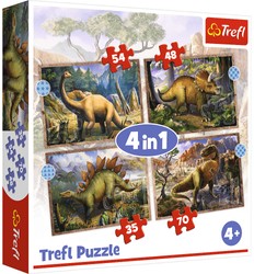 Puzzle 4in1 Neugierige Dinosaurier Trefl 