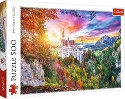 Puzzle 500 Elemente Ansicht von Schloss Neuschwanstein Deutschland