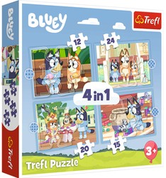 Puzzle Trefl 4in1 Bluey und seine Welt 3+