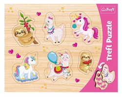 Rahmenpuzzles 6-teilige Formenpuzzles Einhörner, Lamas und Faultiere