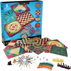 Set mit 101 Brettspielen Klassische logische Strategiespiele Familienpartyspiel 5 doppelseitige Bretter