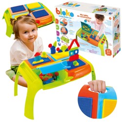 Toy Lightweight Constructor's Table mit bunten Bloko-Blöcken 37 Teile