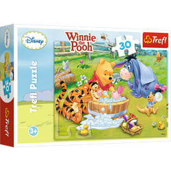 Trefl 18198 Puzzle Winnie the Pooh und Freunde Ferkels Bad 30 Elemente