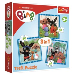 Trefl Puzzle 3in1 Bing Spielt mit Freunden