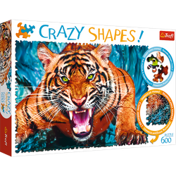 Trefl Puzzle Crazy Shapes Auge in Auge mit einem Tiger 600 Elemente