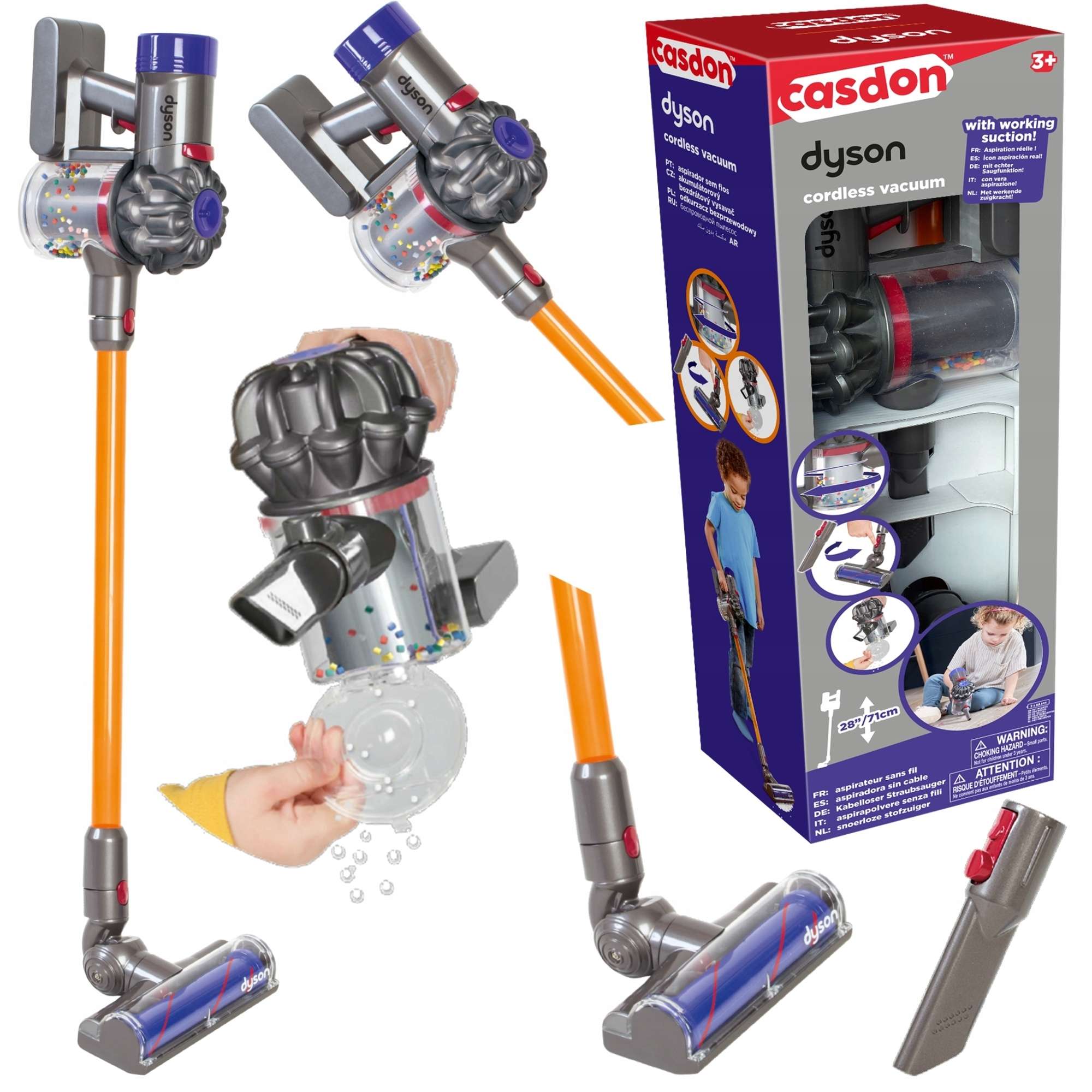 Casdon Dyson interaktive Vakuum Spielzeug Upright Kinder Staubsaug für Cordless