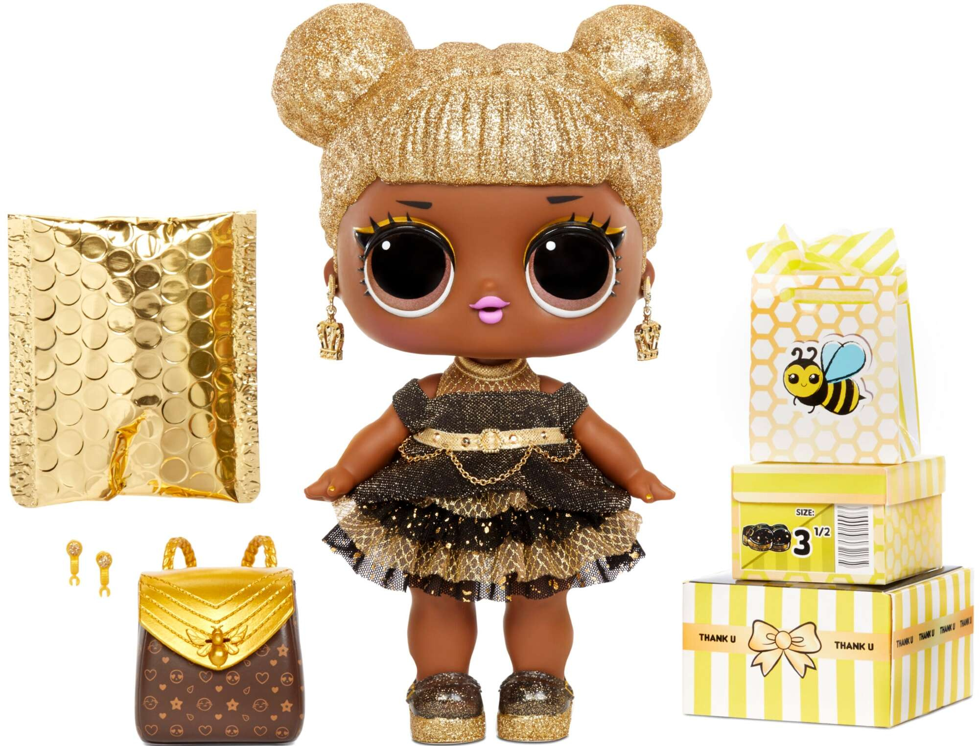 L.O.L. Uberraschung Big Baby Hair groBe Glitzerpuppe Queen Bee Humbitoys