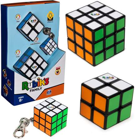 3W1 Set Original klassisches Rubik's Cube Puzzle Spielzeug Mini-Würfelpuzzle Schlüsselanhänger Rubik's (2 Würfel + Schlüsselanhänger)