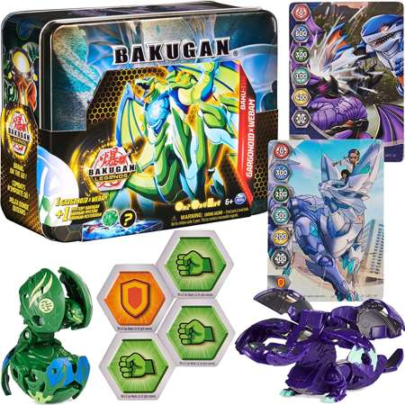 Bakugan Legends Baku-Tin Mystery Box Zinn Gargonoid x Webam + 2 Figuren und Karten