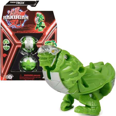 Bakugan Titanium Trox Grün transformierende Kampffigur + Karten