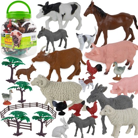 Bauernhofset Tiere in einem Container 40 Elemente