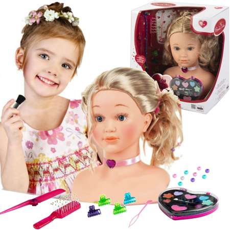 Big Head Friseur Prinzessin Coralie Make-up Styling Puppe für Kinder + Zubehör Klein