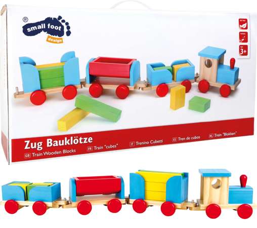 Bunte Holzeisenbahn mit Blöcken 