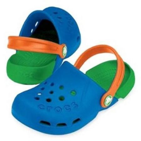 Crocs Kids Electro Sea Blue Lime Blaugrüne Flip-Flops für Kinder 