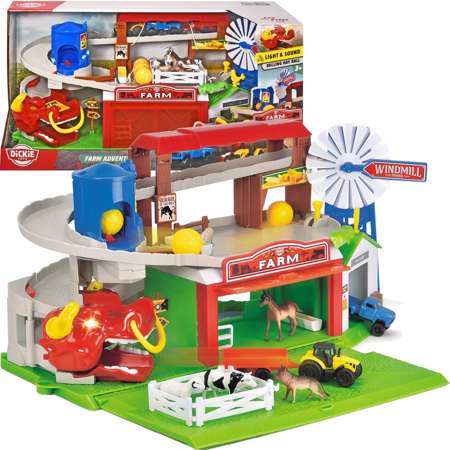 Dickie Farm Set mit Autos und Figuren Adventure Spielset mit Tieren&Fahrzeugen