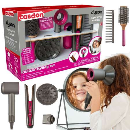 Dyson Deluxe Kinderfriseurset Supersonic Haartrockner Corrale Haarglätter 7 Teile Casdon