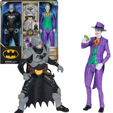 Großes 2-in-1 DC Comics Batman vs Joker 30 cm Figuren + Zubehörset 