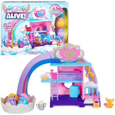 Hatchimals Alive! Surprise Baby-Kinderzimmer-Set + 4 Spielfiguren