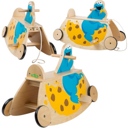 Kleiner Fuß 2-in-1 Holzfahrrad Schaukelstuhl Cookie Monster