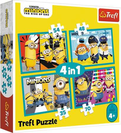 Minions Puzzle 4in1 Eine fröhliche Minion-Welt 207 Teile