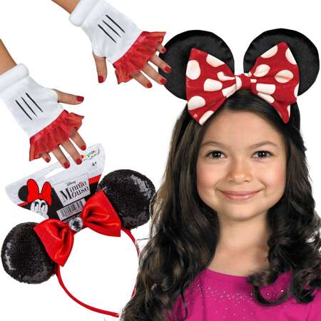 Pailletten Haarband Minnie Mouse Ohren mit Schleife