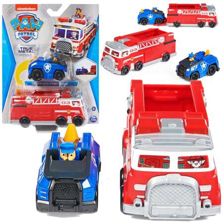 Paw Patrol 2 Metallfahrzeuge Marshall Feuerwehrauto + Chase True Metal