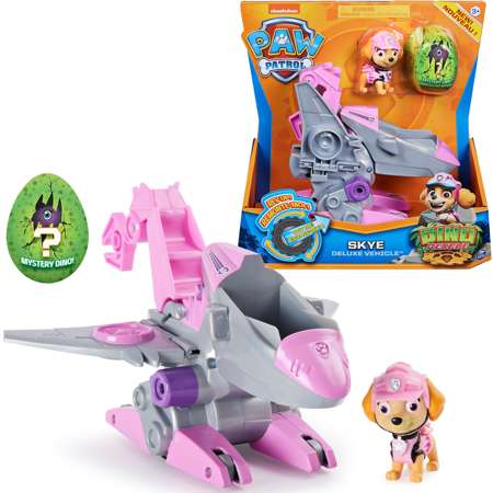 Paw Patrol Dino Rescue Skye Figur + Jet-Fahrzeug + Dinosaurier