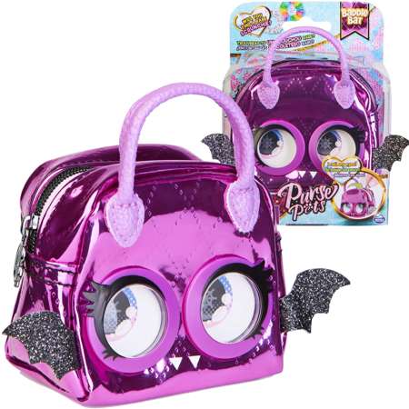 Purse Pets Micro Fledermaus Bösewicht Fledermaus Tasche mit Augen für Kinder Schlüsselanhänger