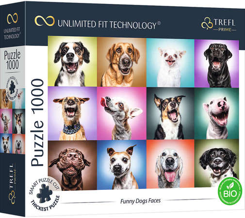 Puzzle 1000 Lustige Hundegesichter Unbegrenzt fit Technologie